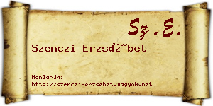 Szenczi Erzsébet névjegykártya