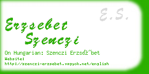 erzsebet szenczi business card